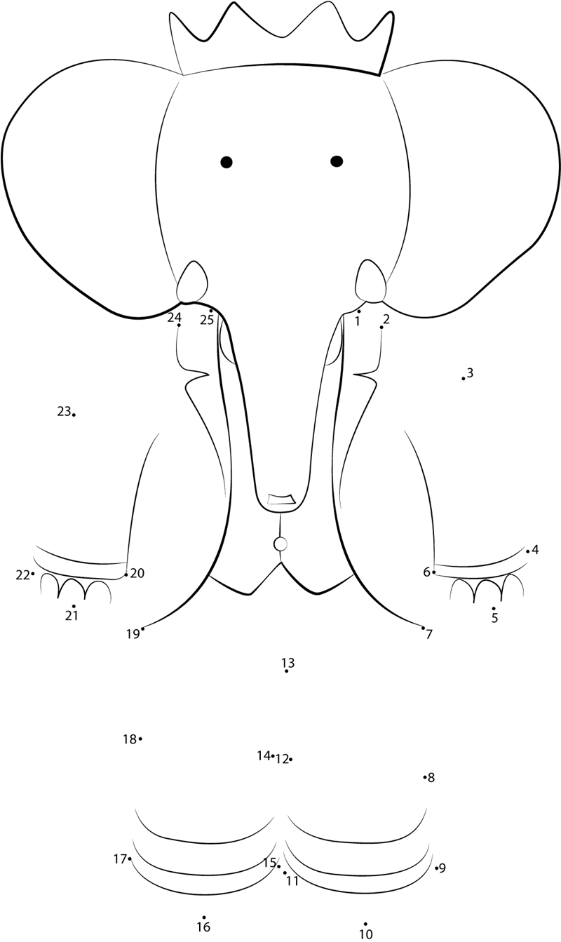 Babar-Elephant-Dot-To-Dot printable dot to dot worksheet