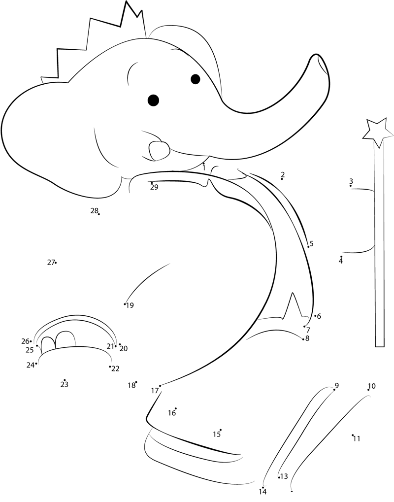 Babar-The-King-Dot-To-Dot printable dot to dot worksheet