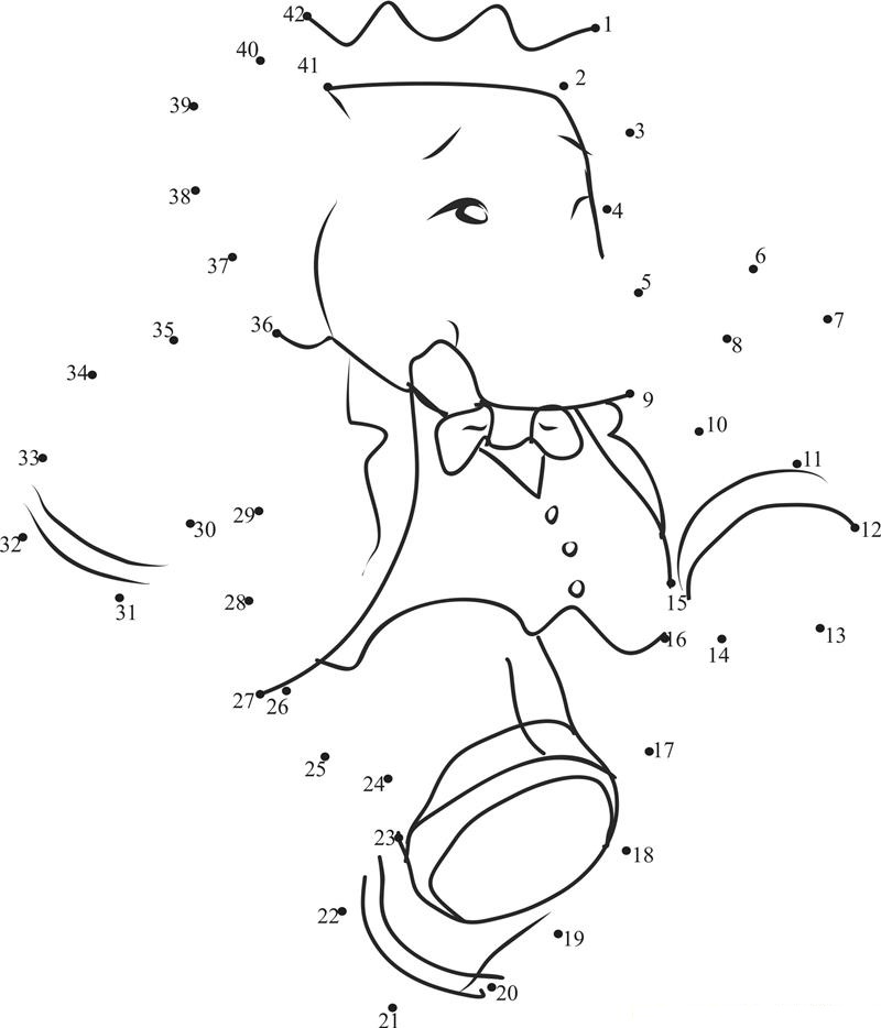 Babar printable dot to dot worksheet