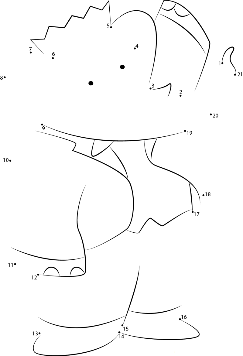 Babar The Elephant printable dot to dot worksheet