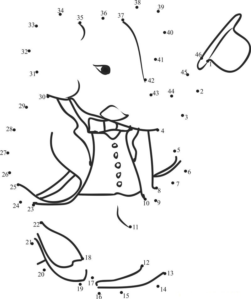 Dashing Babar printable dot to dot worksheet