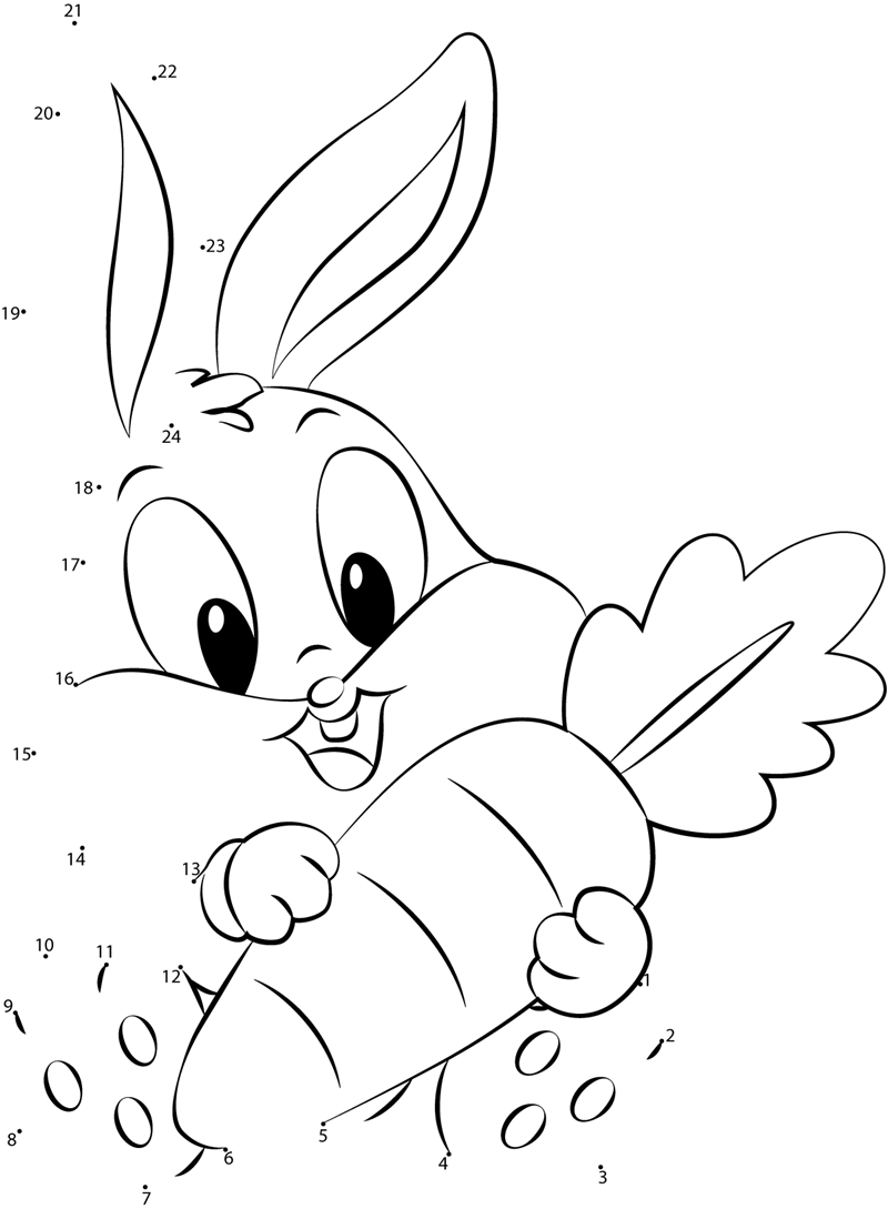 Eat-Baby-Lola-Bunny-Dot-To-Dot printable dot to dot worksheet