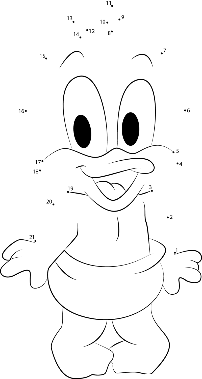 Happy Baby Looney Tunes printable dot to dot worksheet