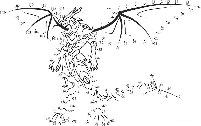 Bakugan  Drago printable dot to dot worksheet