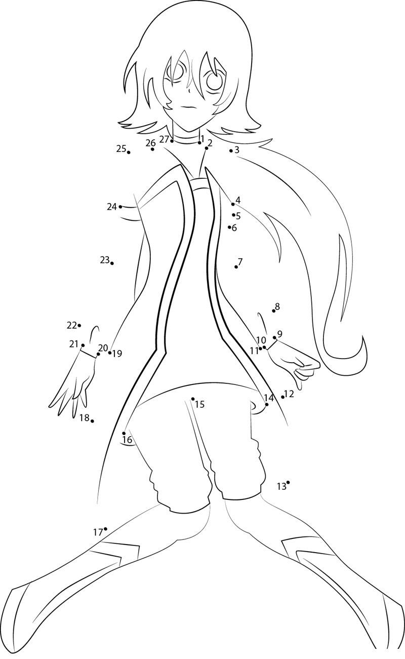 Bakugan Oc Sophitia printable dot to dot worksheet