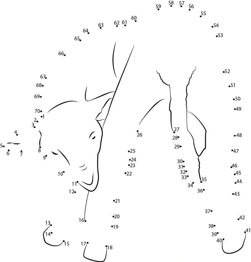 Lamb Doing Workout printable dot to dot worksheet