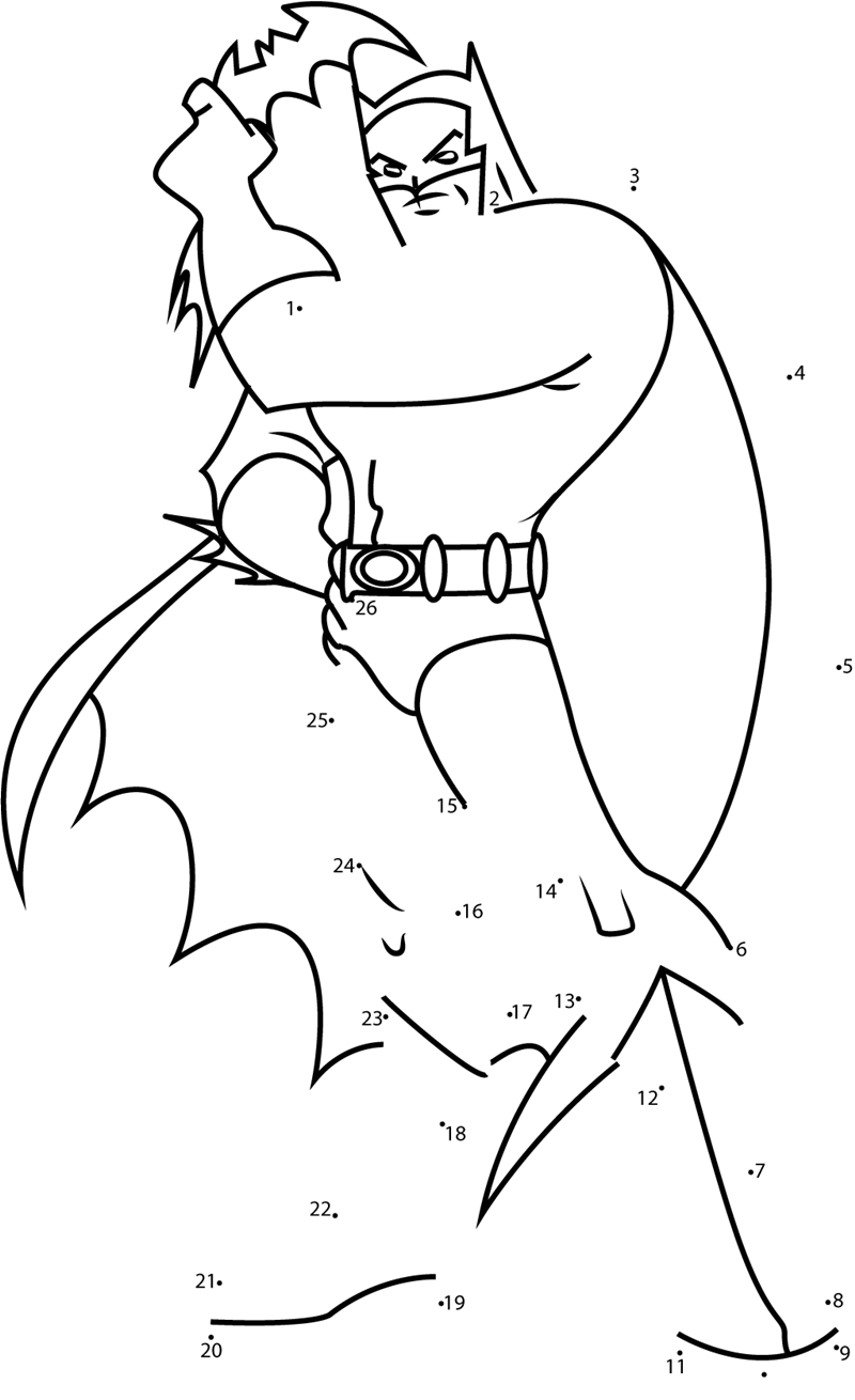 Batman-The-Superhero-Dot-To-Dot printable dot to dot worksheet