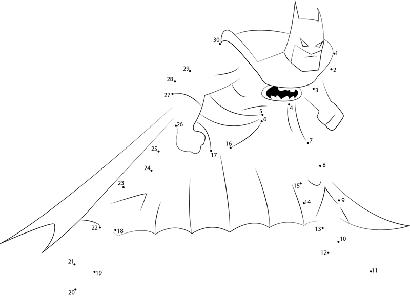 Batman Look printable dot to dot worksheet