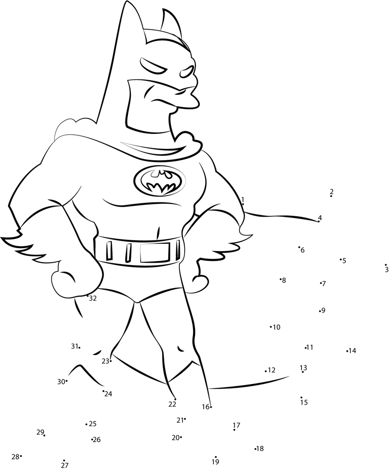 Very-Funny-Batman-Dot-To-Dot printable dot to dot worksheet