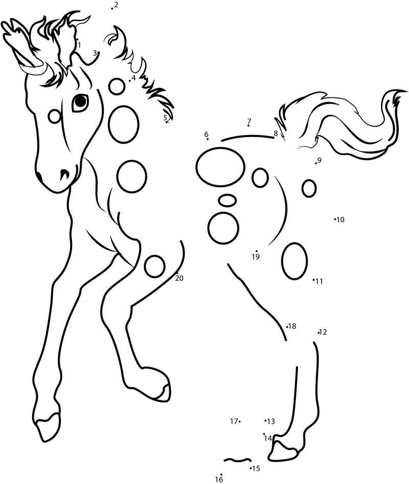 Walking-Horse-Dot-To-Dot printable dot to dot worksheet