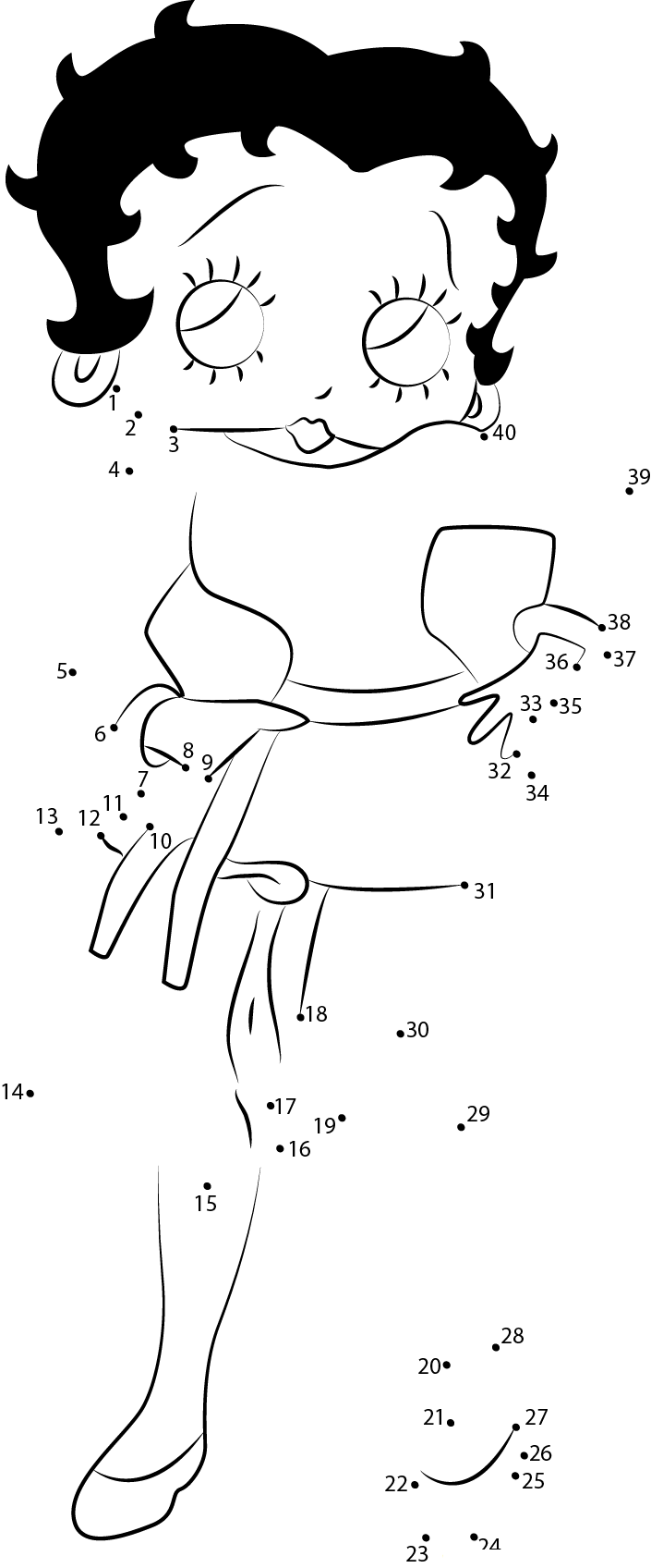 Betty printable dot to dot worksheet