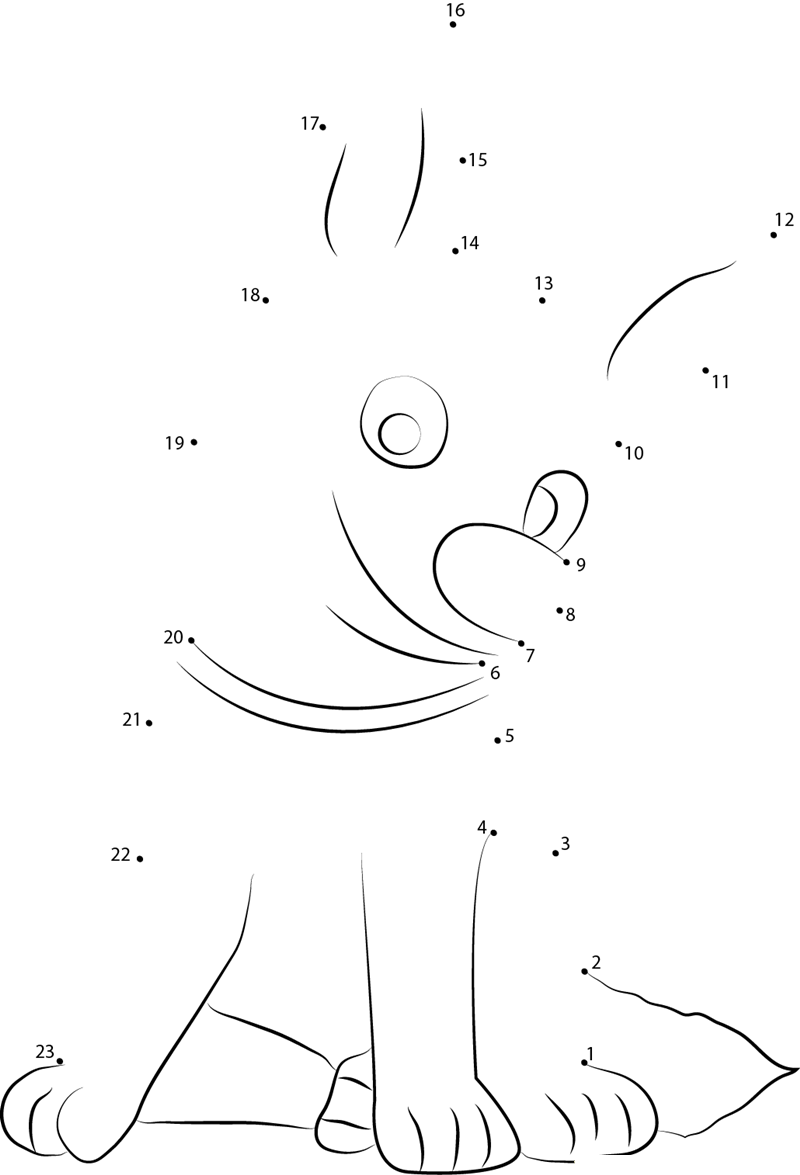 Bolt Sitting printable dot to dot worksheet