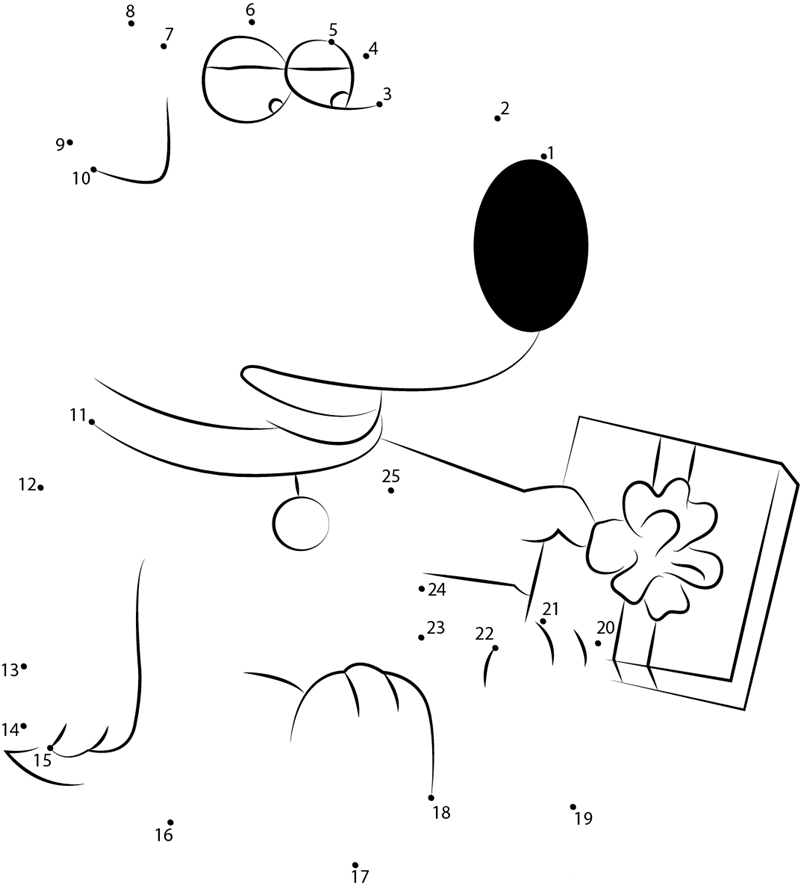 Brian Griffin Having Gift printable dot to dot worksheet