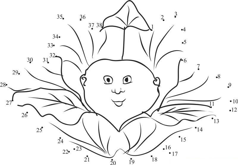 Sweet Smile Of Cabbage Patch printable dot to dot worksheet