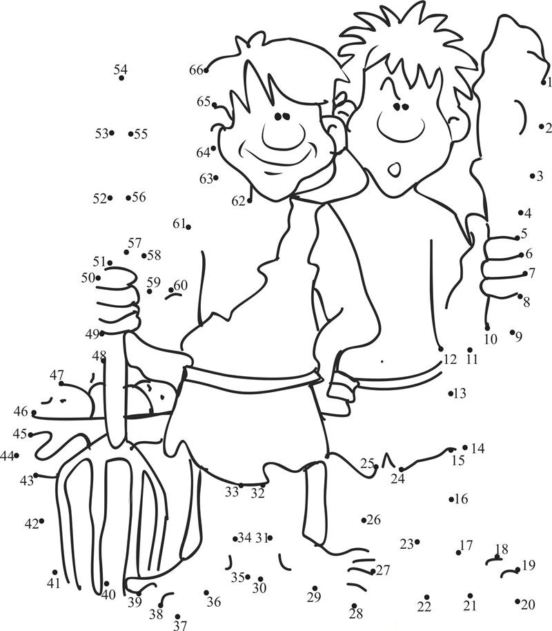 Cain And Abel printable dot to dot worksheet