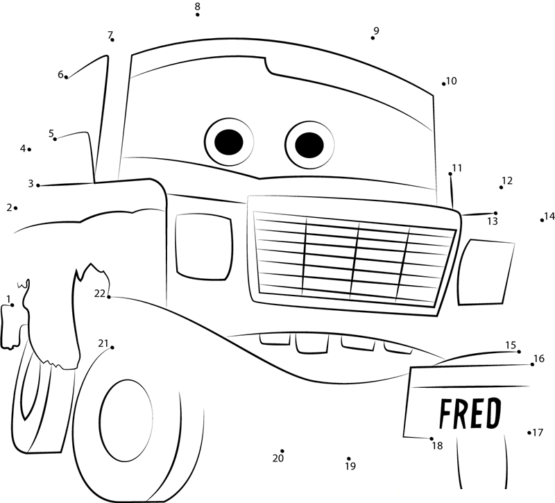 Fred printable dot to dot worksheet