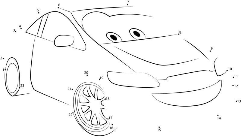 The Racer printable dot to dot worksheet