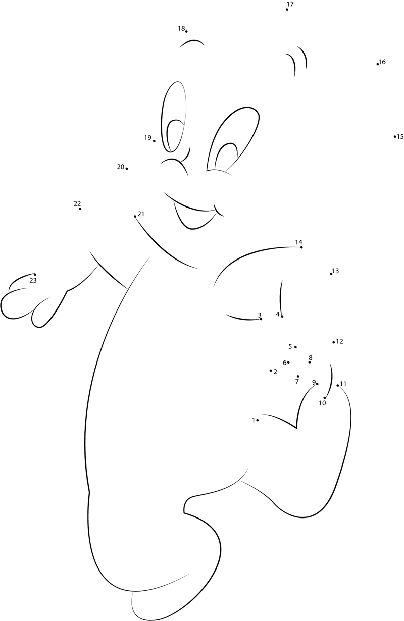 Casper Dancing printable dot to dot worksheet