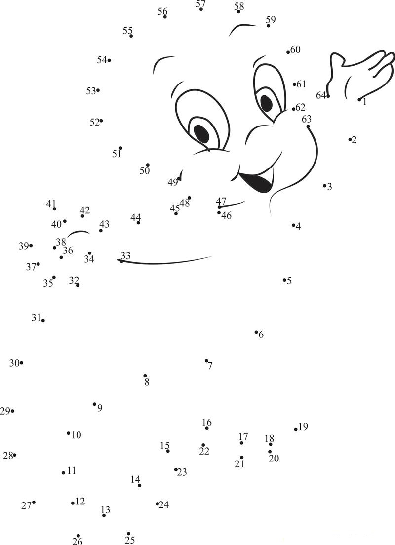 Magical Casper printable dot to dot worksheet