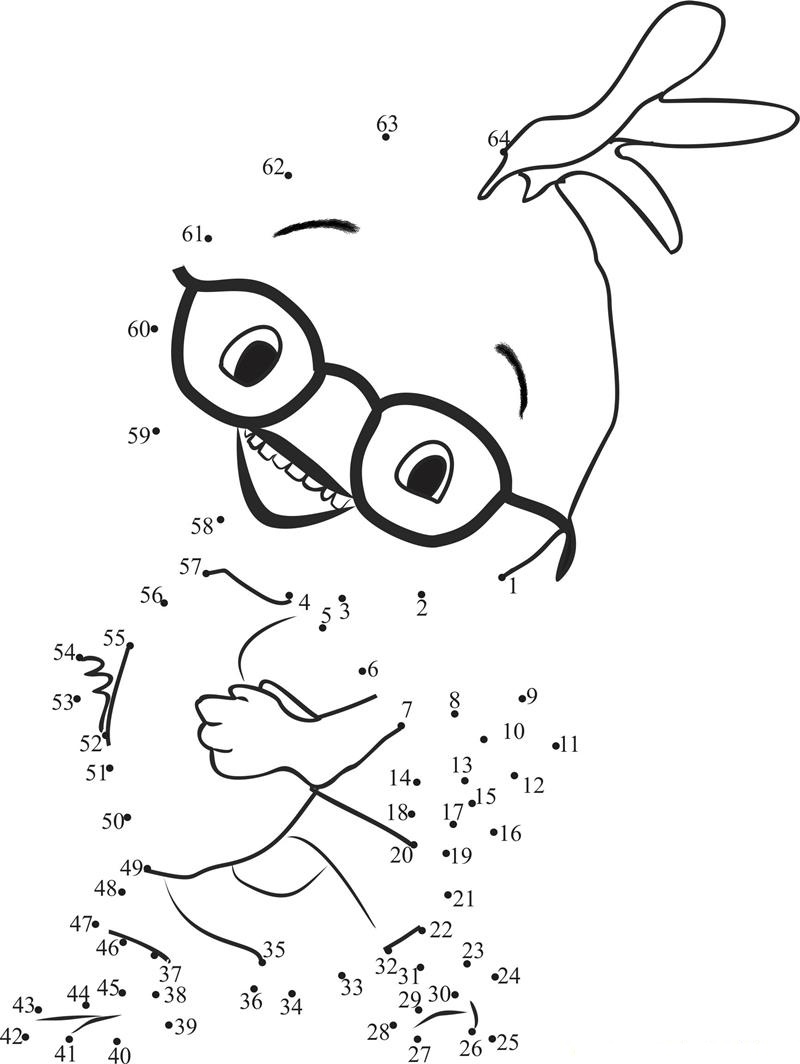 Chicken Little printable dot to dot worksheet