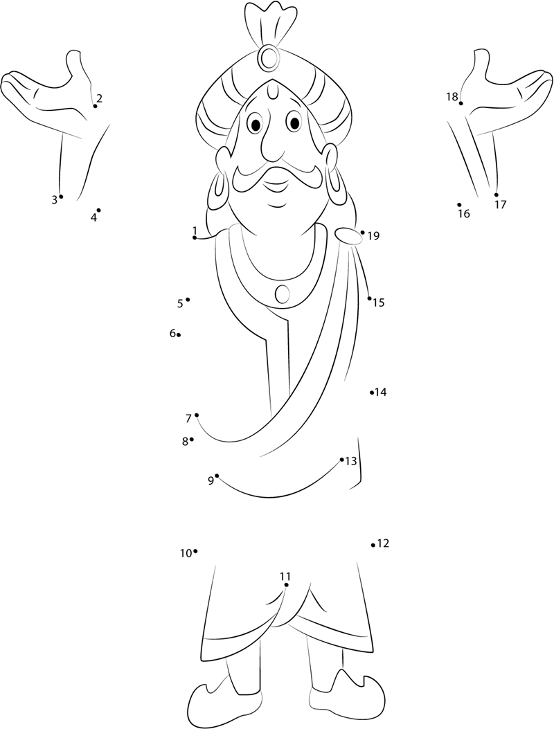 Raja Indravarma printable dot to dot worksheet