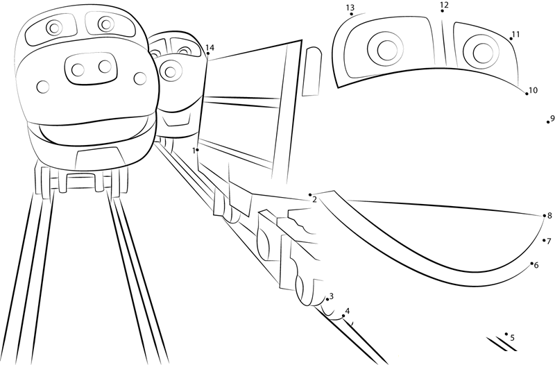 Chuggington printable dot to dot worksheet