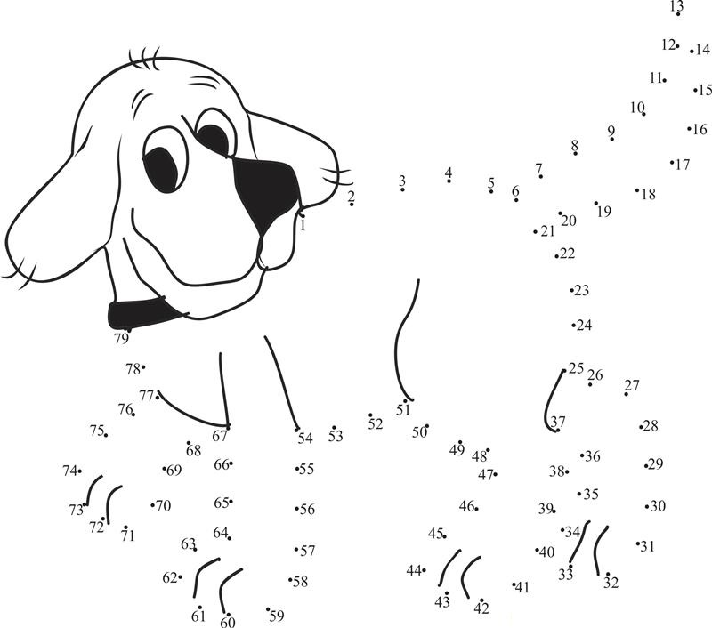 Clifford The Big Dog printable dot to dot worksheet