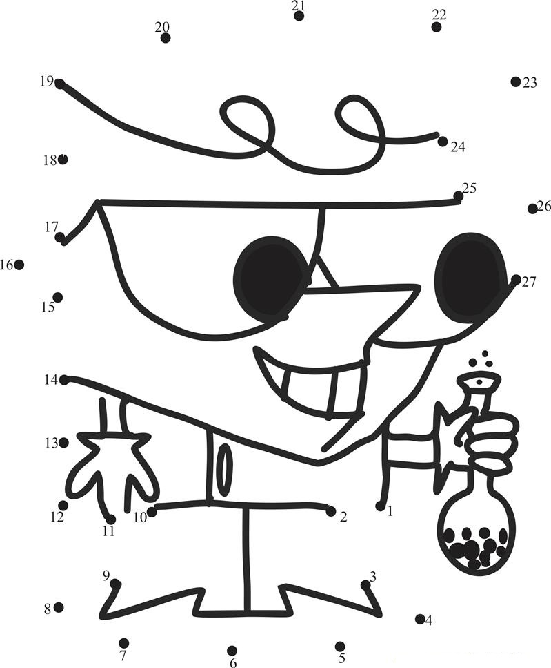 Dexter X27 S Lab Experiment printable dot to dot worksheet