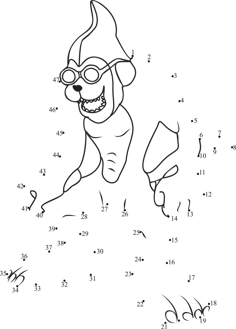 Etemon Digimon Monkey printable dot to dot worksheet