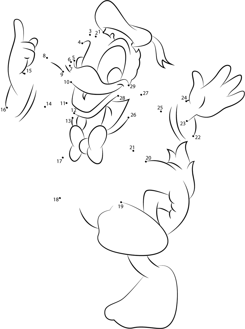 White Duck printable dot to dot worksheet