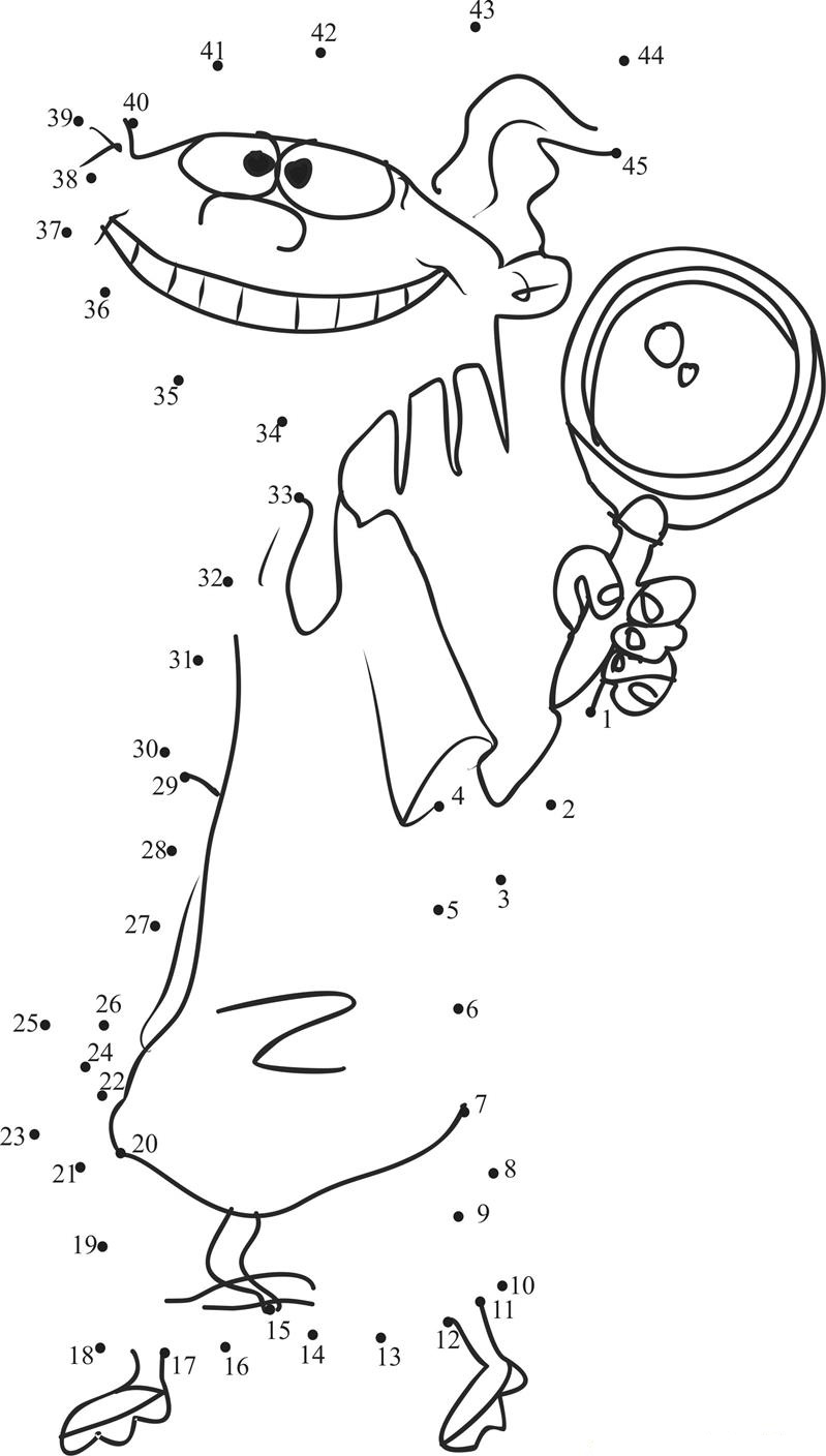 Edd From Ed Edd And Eddy printable dot to dot worksheet