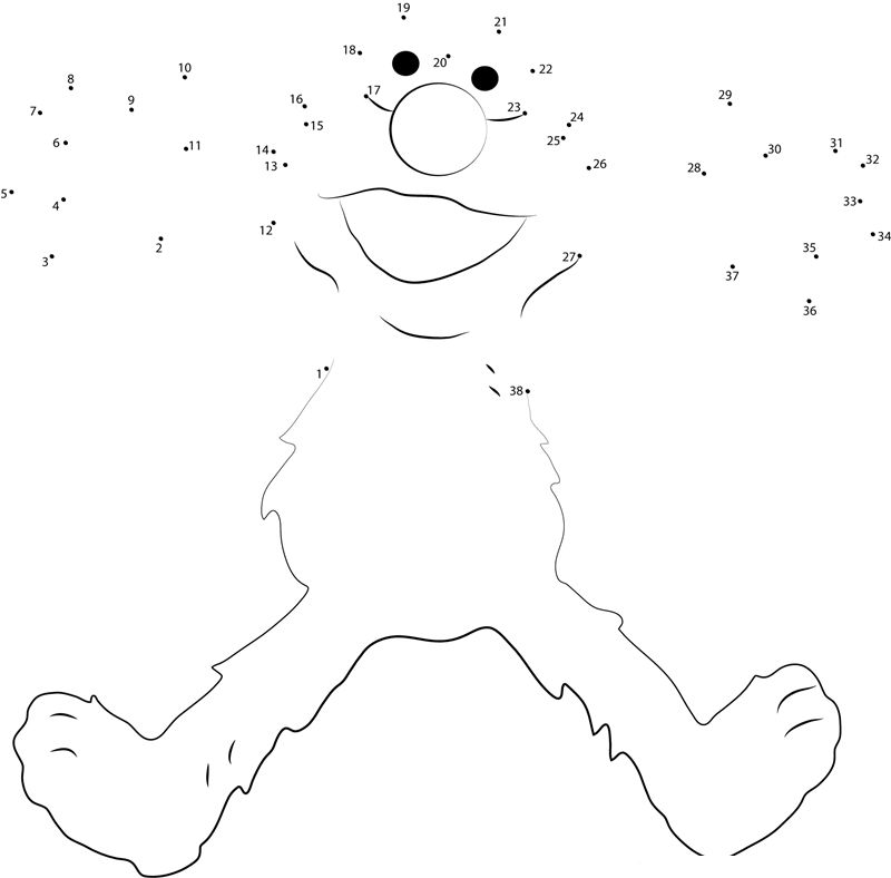 Elmo In Sesame Street printable dot to dot worksheet