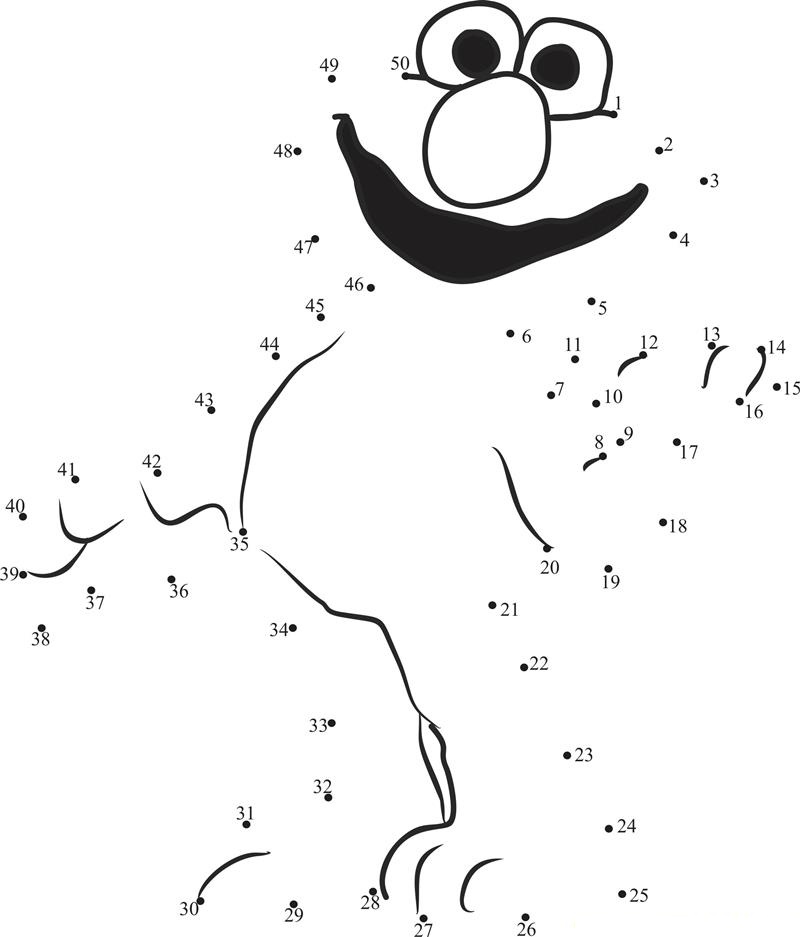 Elmo Muppet From Sesame Street printable dot to dot worksheet