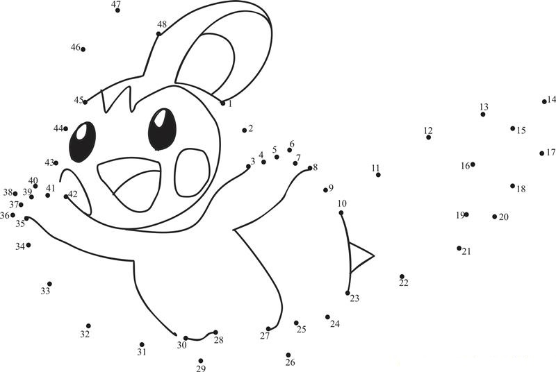 Flying Pokemon 01 printable dot to dot worksheet