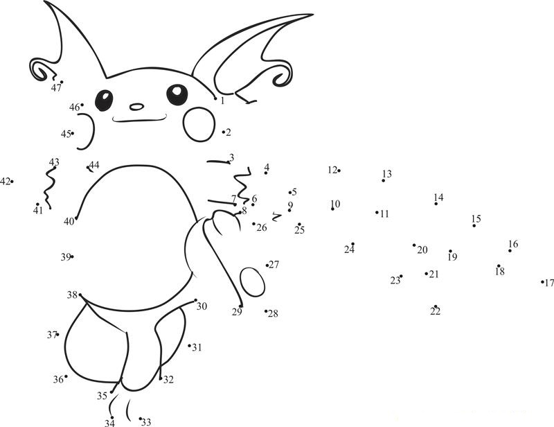 Flying Pokemon 02 printable dot to dot worksheet