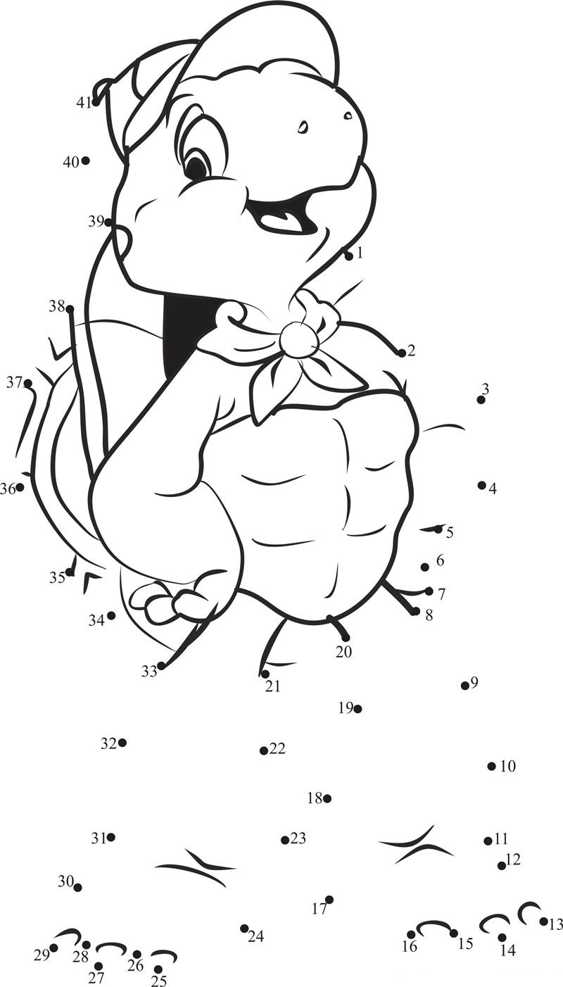 Franklin The Turtle printable dot to dot worksheet