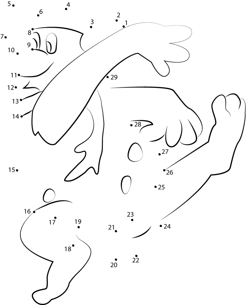 Fred Flintstone Dancing printable dot to dot worksheet