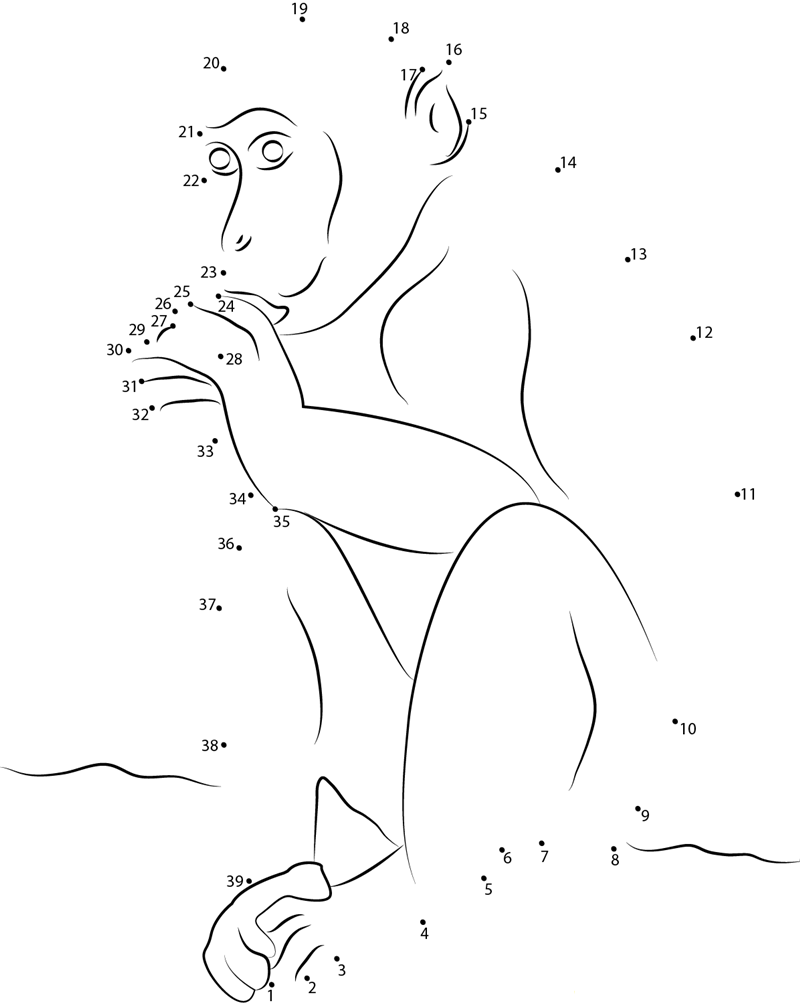 Monkey Don printable dot to dot worksheet