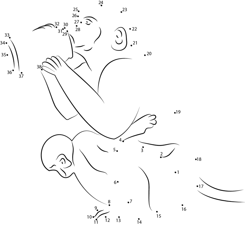 Monkey Drinking Water dot to dot worksheets