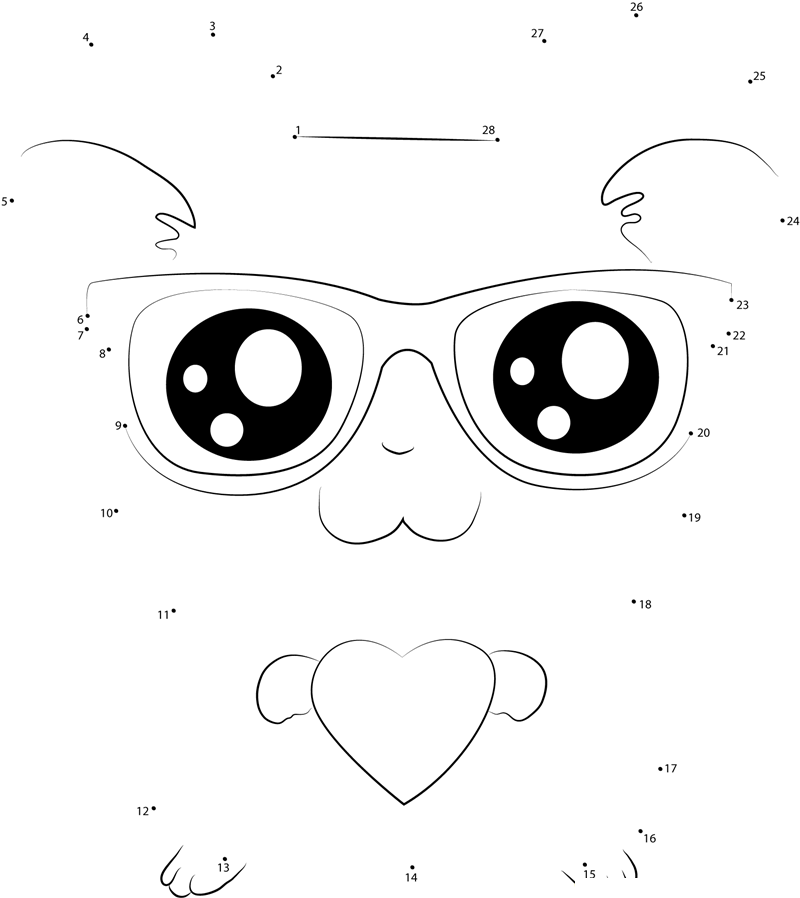 Hamtaro Wear Sunglasses printable dot to dot worksheet