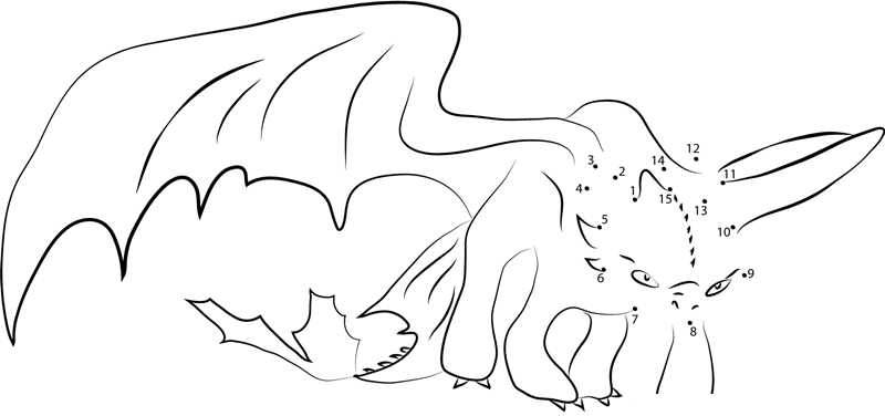 Dragon printable dot to dot worksheet