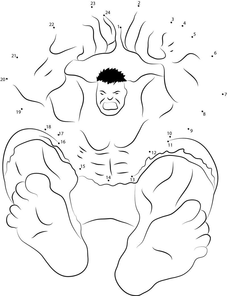 Hulk Smash printable dot to dot worksheet