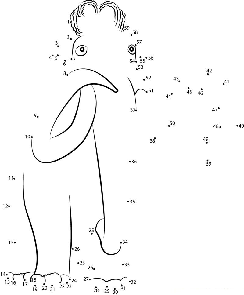 Ice Age  Manny printable dot to dot worksheet