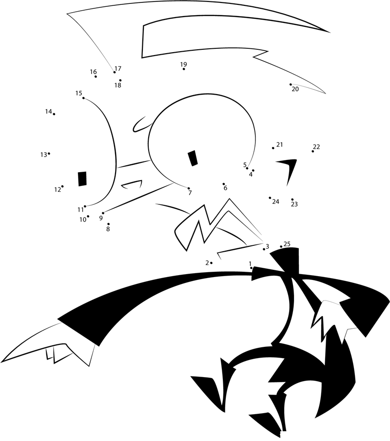 Furious Invader Zim printable dot to dot worksheet