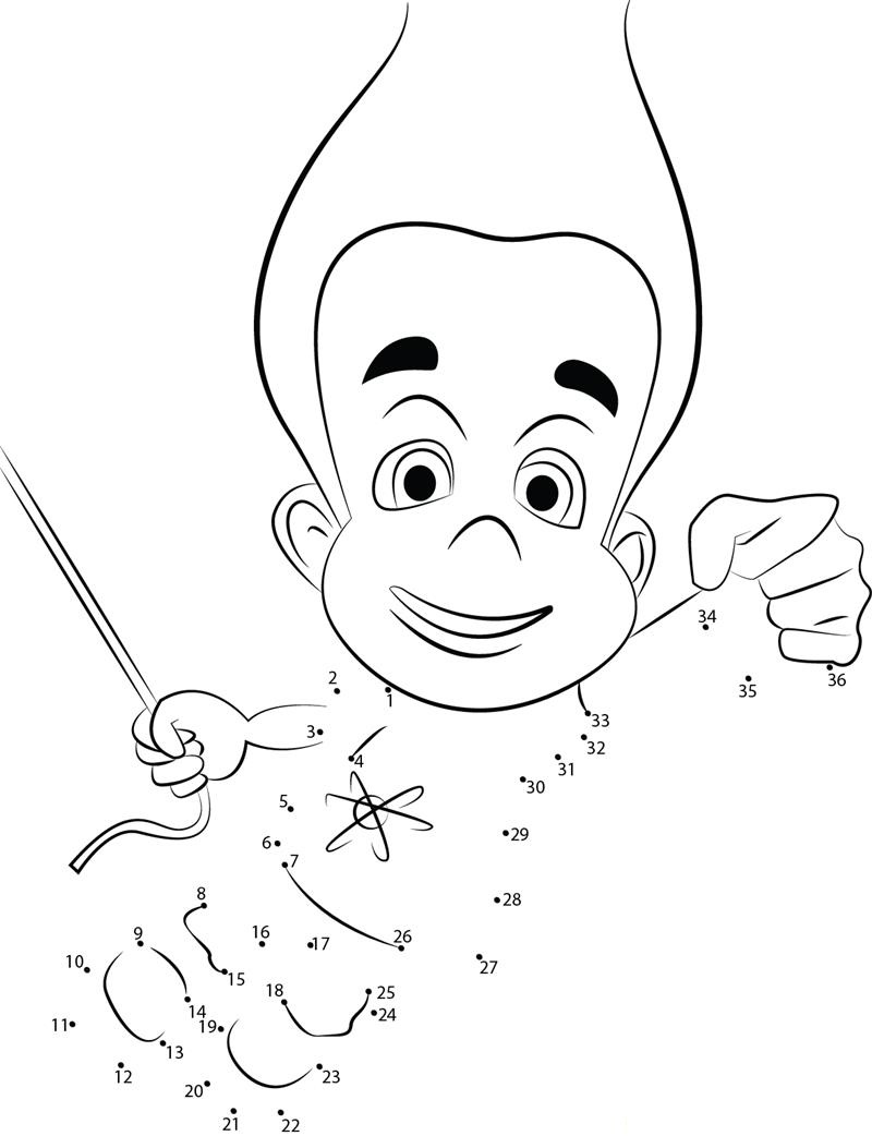 Expert Jimmy Neutron printable dot to dot worksheet