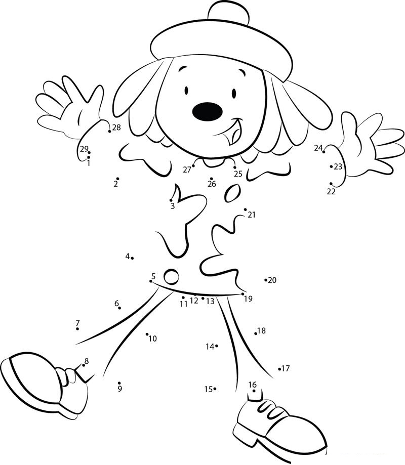 Cute Jojo printable dot to dot worksheet