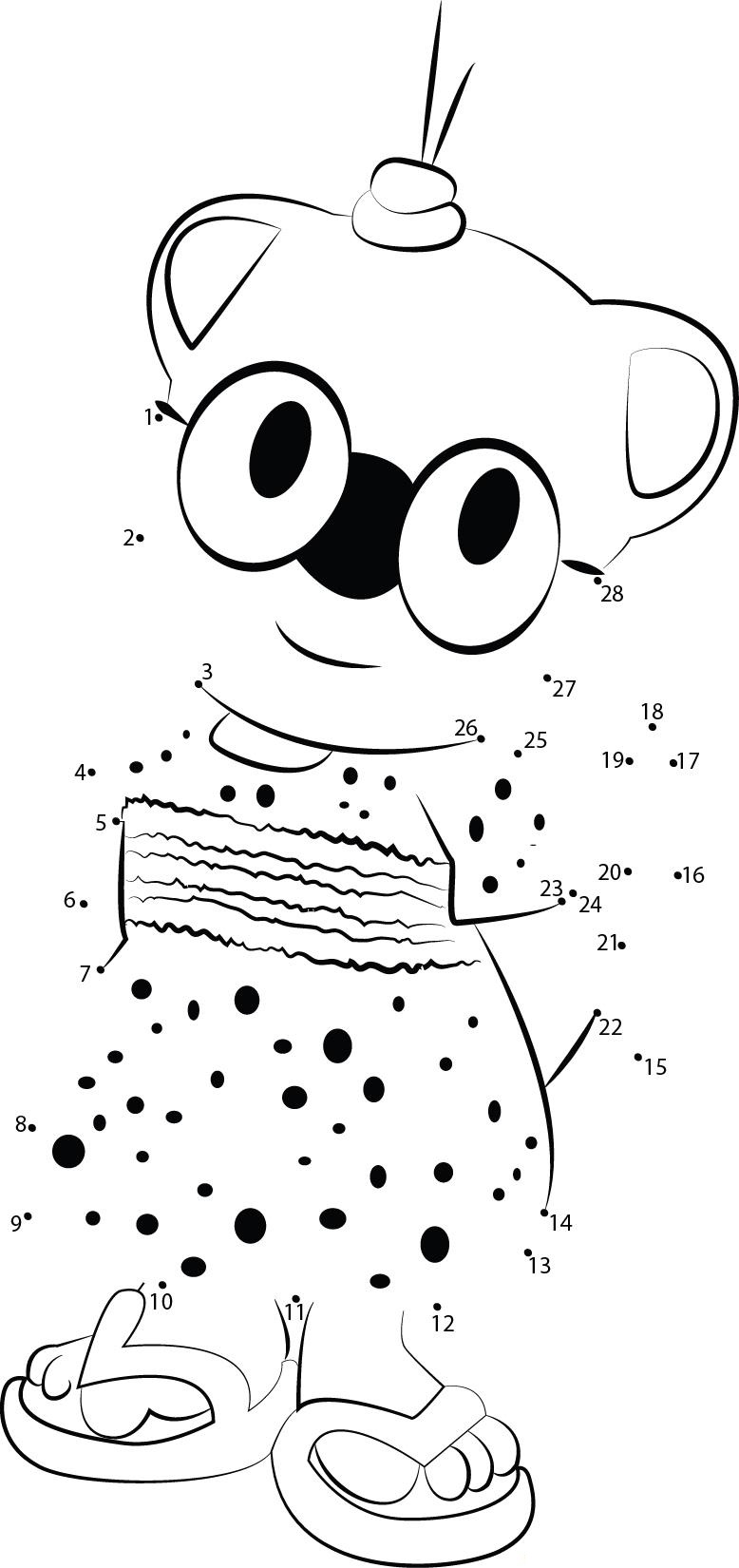 Cute Koala printable dot to dot worksheet