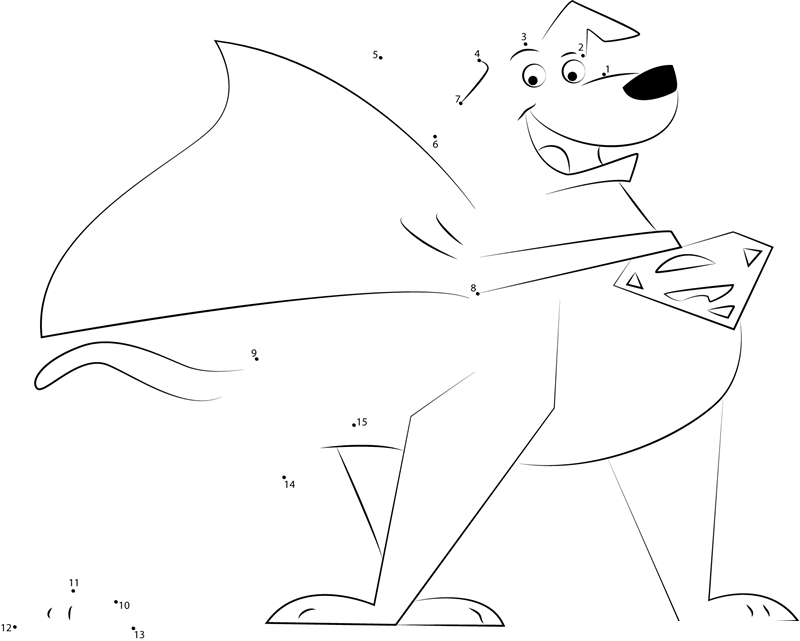 Krypto printable dot to dot worksheet