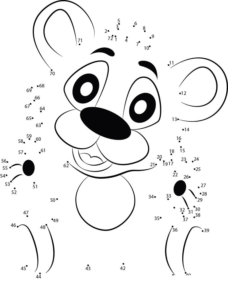 Adorable Little Polar Bear printable dot to dot worksheet