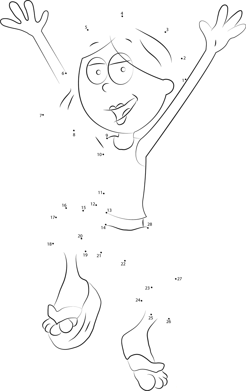 Lizzie Mcguire Dancing printable dot to dot worksheet